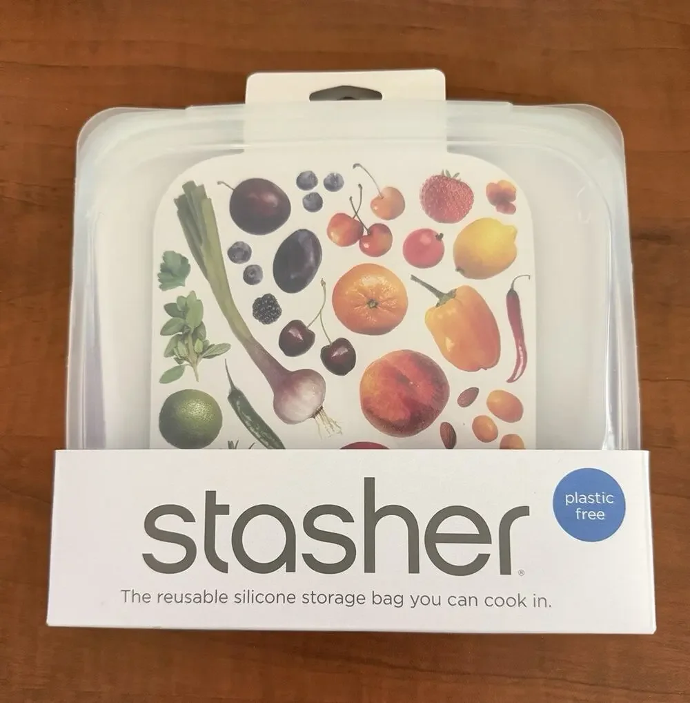 Stasher Sandwich Size Clear Silicone Reusable Bags 2-Pack Plastic Free